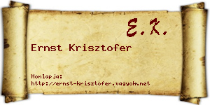 Ernst Krisztofer névjegykártya